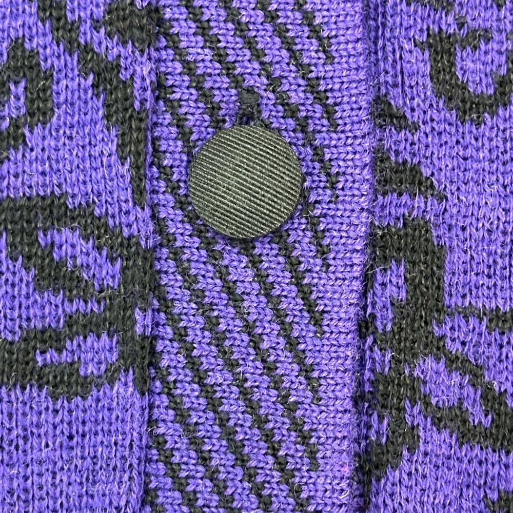 Pendleton Wool Blend Deep Purple Floral Pattern Button Sweater Cardigan M - Picture 4 of 10